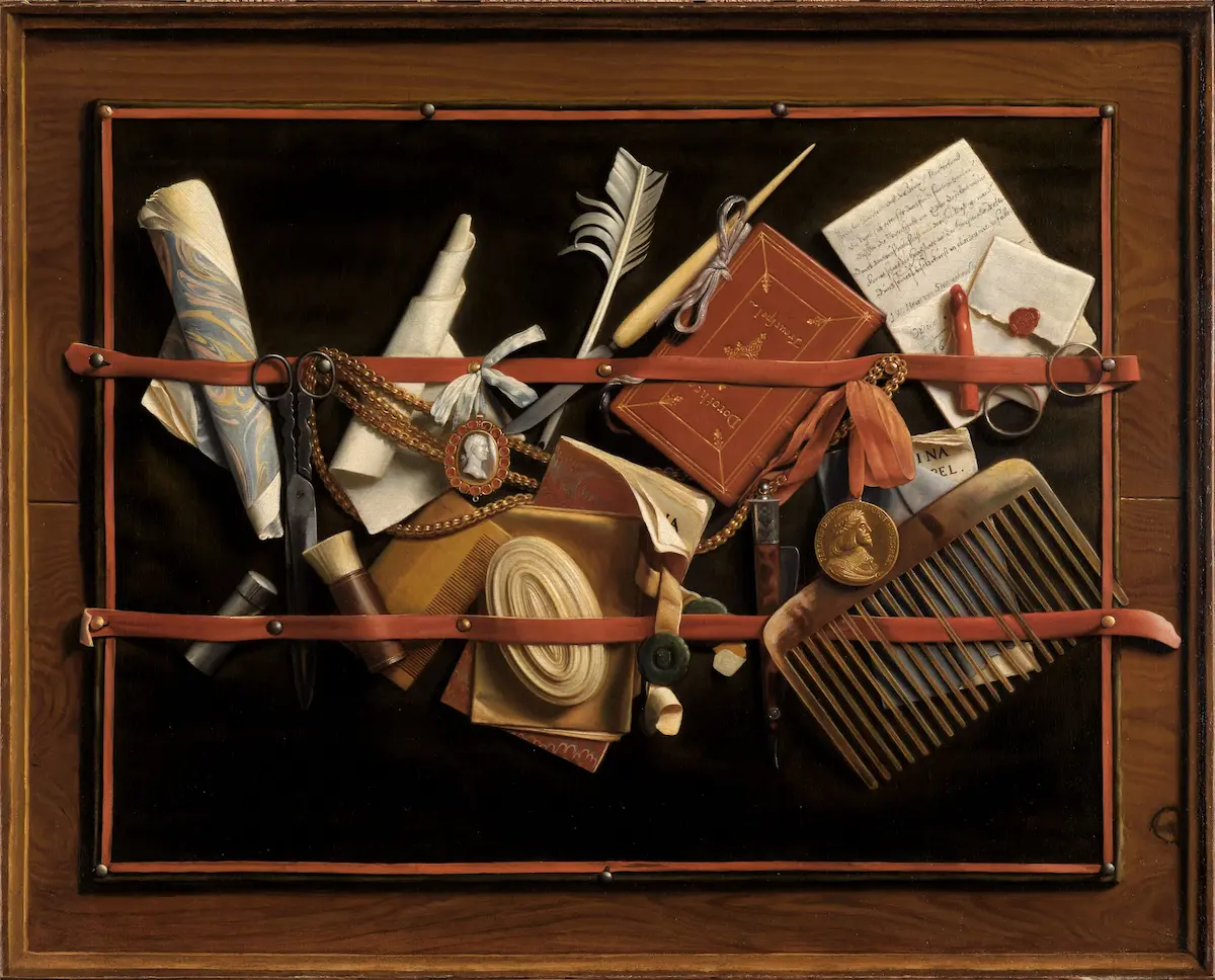 Samuel van Hoogstraten - Augenbetrüger-Stillleben (1626)